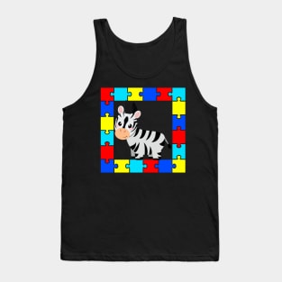 autism day zebra Tank Top